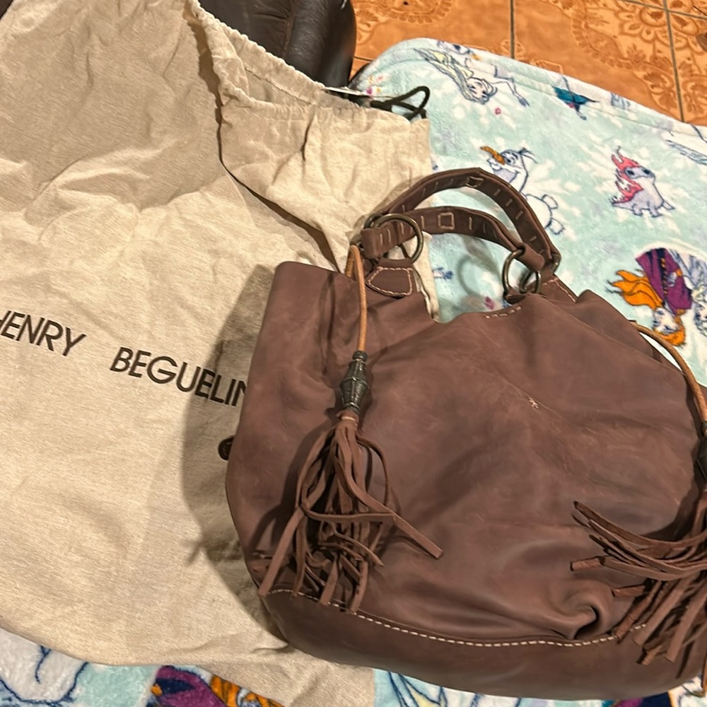 Henry beguelin leather hobo bag